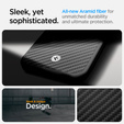Carcasa Spigen pentru iPhone 16E, Enzo Aramid MagSafe, negru carbon + 9H Tempered Glass