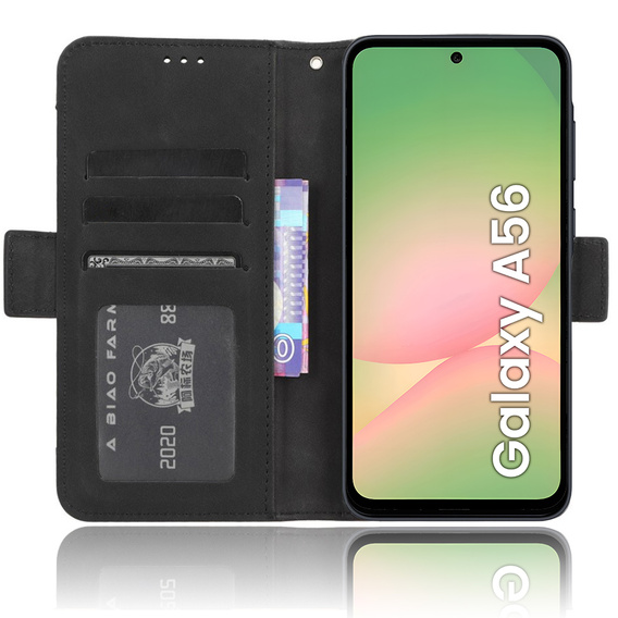 Cu clapetă pentru Samsung Galaxy A56, Card Slot, negru