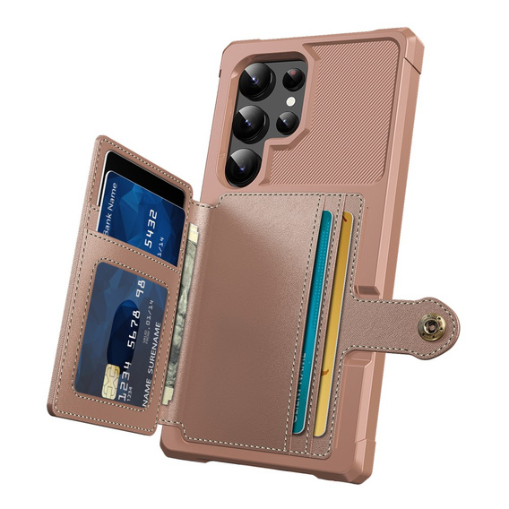 Husa pentru Samsung Galaxy S25 Ultra, Card Holder Kickstand, negru