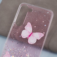 Husă pentru Samsung Galaxy S24, Glitter Butterfly, roz