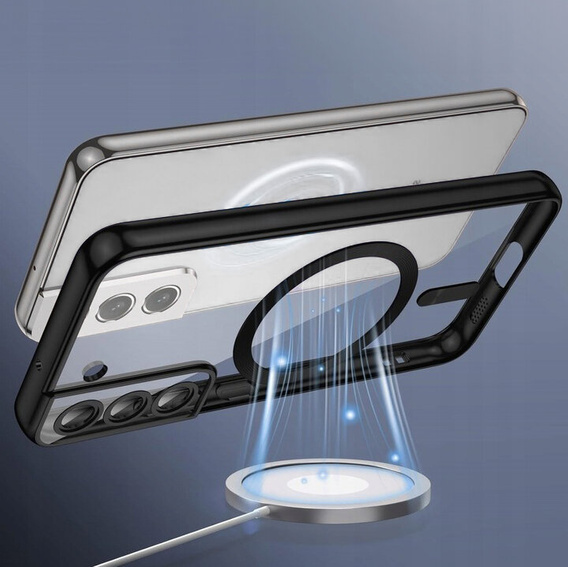 Husă pentru Samsung Galaxy S21 FE, Electro MagSafe, negru + Sticlă pentru ecran