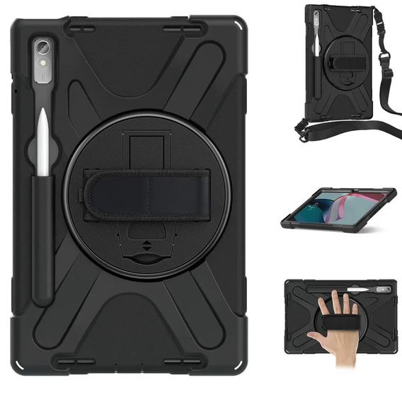 Husa blindată pentru Lenovo Tab P11 Pro Gen 2 TB132FU TB132XU 11.2", carcasă de protecție 360 cu slot pentru stylus, negru