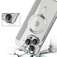 Cu clapetă pentru iPhone 16 Pro, RFID Wallet MagSafe CamShield, de argint