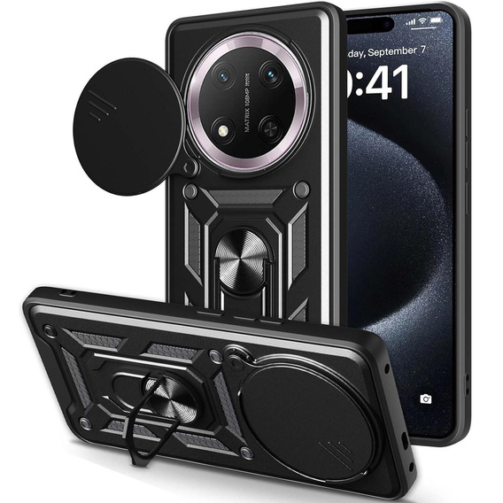 Husă blindată pentru Honor Magic 7 Lite, CamShield Slide, negru