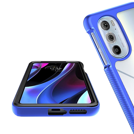 Carcasă pentru Motorola Edge 30 Pro, Shockproof, cu folie, albastru