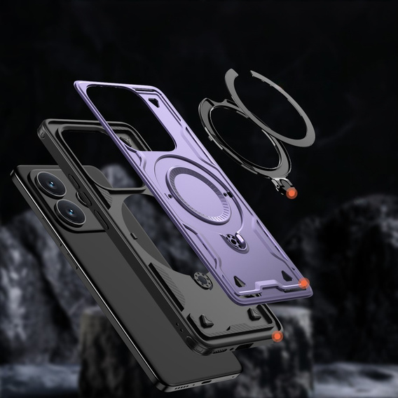 Carcasă pentru Xiaomi Redmi Note 14 5G, Military MagSafe, violet + 9H Glass
