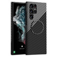Huse pentru Samsung Galaxy S22 Ultra, Magsafe Slim Carbon, negru / gri