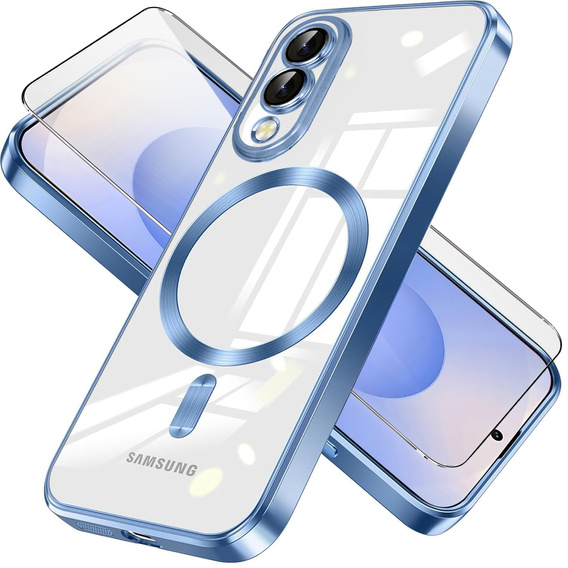 Husă pentru Samsung Galaxy S25 Edge, Electro MagSafe, albastru + Sticlă pentru ecran
