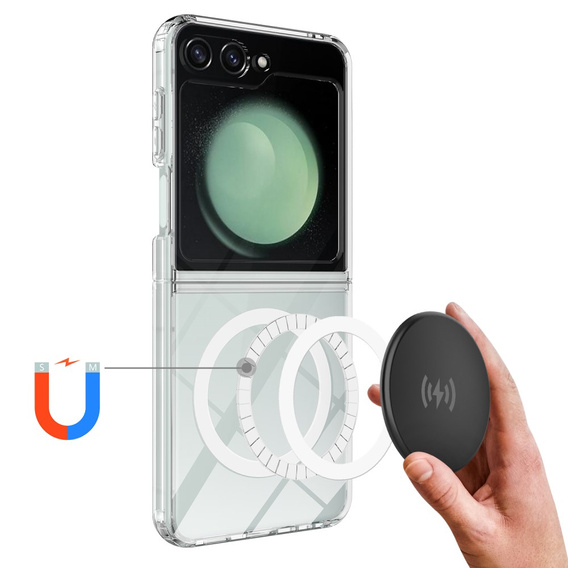 Husă pentru Samsung Galaxy Z Flip7 FE / Z Flip6, Fusion Hybrid Case, pentru MagSafe, transparentă