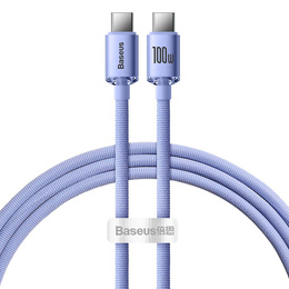 Cablu Baseus Crystal Shine USB-C la USB-C 100 W pentru dispozitive cu port USB-C