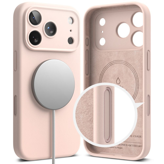 Carcasă Ringke pentru iPhone 17 Pro Max, Silicone Magnetic MagSafe, Pink Sand
