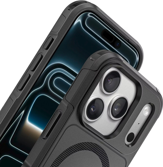 Husă MagForce pentru iPhone 17 Pro, pentru MagSafe, blindată, neagră
