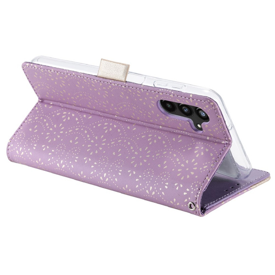 Carcasă cu clapetă pentru Samsung Galaxy A34 5G, Wallet Pocket Zipper Lace, violet