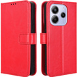 Cu clapetă pentru Xiaomi Redmi Note 14 4G, Crazy Horse Wallet, roșu