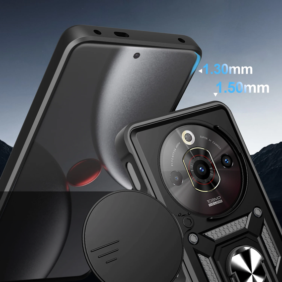 Husă blindată pentru Xiaomi Poco F7 5G, CamShield Slide, negru