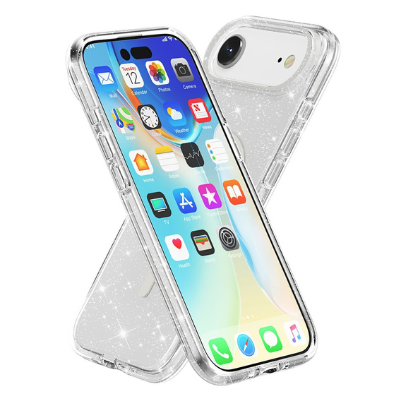 Husă pentru iPhone Air, pentru MagSafe, glitter, transparentă