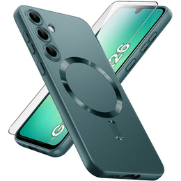 Carcasă pentru Samsung Galaxy A26, ColorMag, pentru MagSafe, verde + sticlă călită 9H