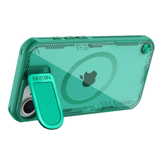 Carcasă pentru iPhone 16e, carcasă blindată Nillkin, Icelade Prop, pentru Magsafe, verde