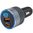Încărcător auto Forcell F-Energy Alu 85 W, 2 × USB-C + USB-A, PD / QC 4.0 / SFC 2.0