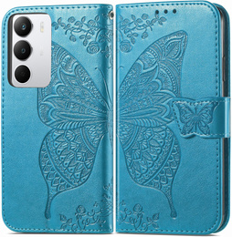 Cu clapetă pentru Realme C71, Butterfly, albastru