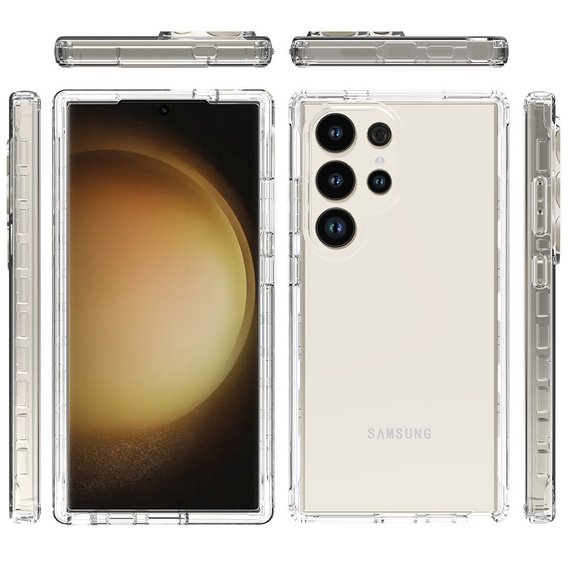 Carcasă pentru Samsung Galaxy S24 Ultra, Shockproof, cu folie, transparentă