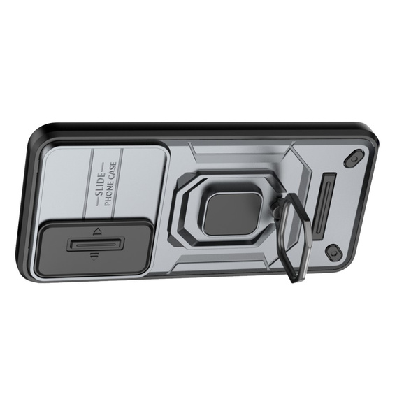 Husă pentru Samsung Galaxy S24, KickStand Camera Lens, gri