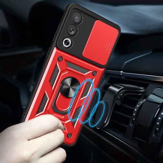 Husă blindată pentru Oppo A80, CamShield Slide, roșu