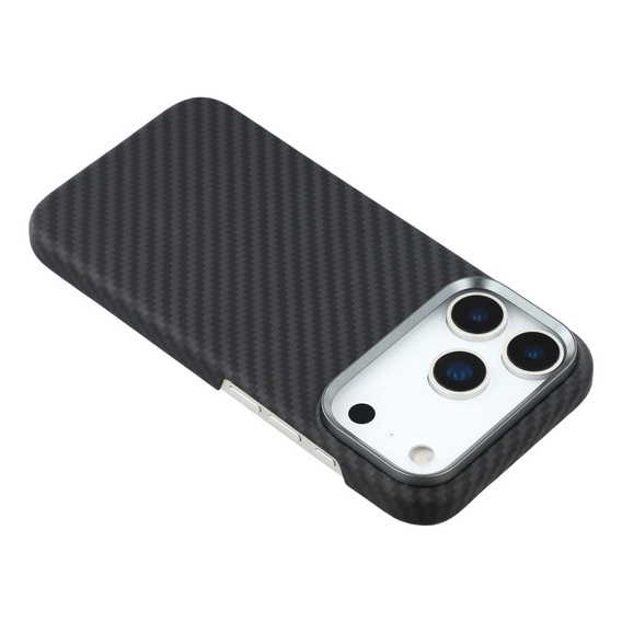 Husă pentru iPhone 17 Pro, fibră de carbon, pentru MagSafe, negru