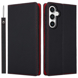 Cu clapetă pentru Samsung Galaxy A25 5G, Litchi Skin Grain, negru