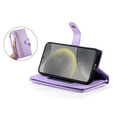 Cu clapetă pentru Samsung Galaxy S25, Wallet Zipper Pocket, violet