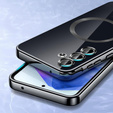 Husă pentru Samsung Galaxy A15 4G/5G, Electro MagSafe, negru + Sticlă pentru ecran