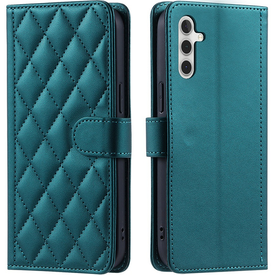 Husă cu clapetă pentru Samsung Galaxy A16, Rhombus Crossbody Leather, verde