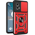 Husă blindată pentru Motorola Moto G53 5G, CamShield Slide, roșu