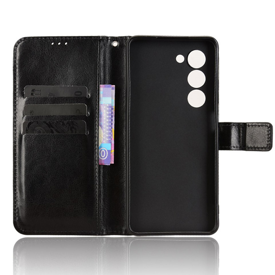 Cu clapetă pentru Oppo A5 5G / A5m, Crazy Horse Wallet, negru