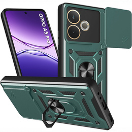 Husă blindată pentru Oppo A5 Pro 5G, CamShield Slide, verde