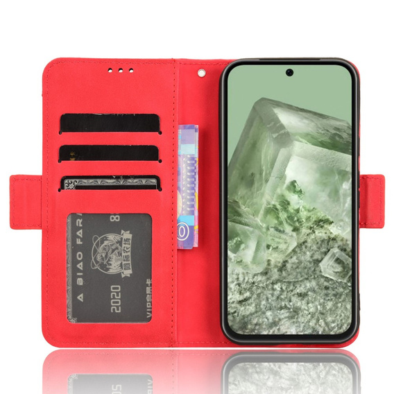 Cu clapetă pentru Google Pixel 8A, Card Slot, roșu