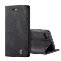 Husa CASEME pentru iPhone 7/8/SE 2020/SE 2022, Leather Wallet Case, negru