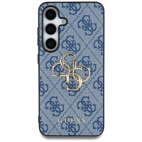 GUESS Huse pentru Samsung Galaxy S25, 4G Big Metal Logo, albastru