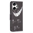 Cu clapetă pentru Infinix Hot 30, Wallet, Don't Touch My Phone, negru