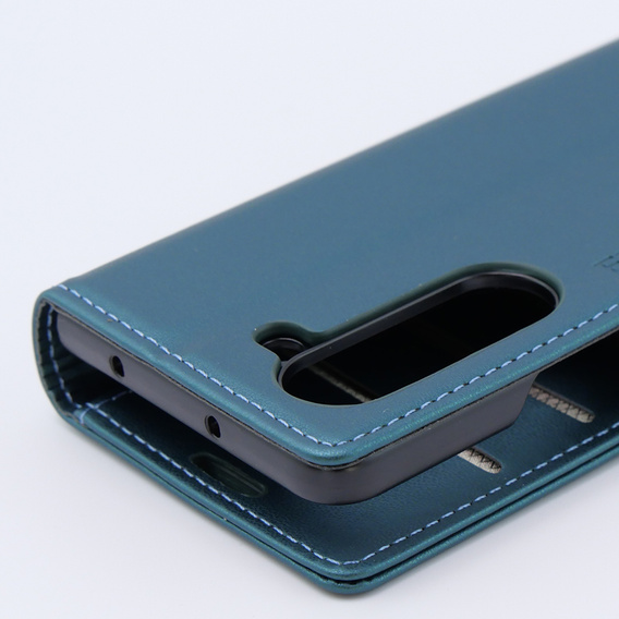 Husă pentru Samsung Galaxy Z Fold 5 5G, ERBORD Glossy Litchi, portofel cu clapetă, verde