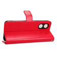 Cu clapetă pentru Oppo A17, Crazy Horse Wallet, roșu