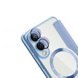 Cu clapetă pentru Samsung Galaxy S25 Edge, RFID Wallet MagSafe CamShield, albastru