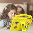 Husă pentru copii pentru iPad mini 7.9" 2019/2015/2014/2013/2012 (5/4/3/2/1 gen.), Cute Patterns, cu suport, galben