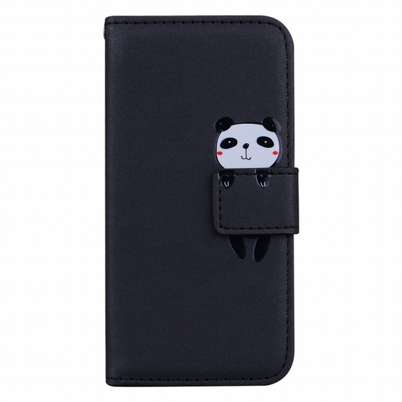 Cu clapetă pentru Motorola Moto G22, Wallet Panda, negru