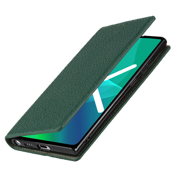 Husă din piele pentru Samsung Galaxy S20 Ultra, ERBORD Grain Leather, verde