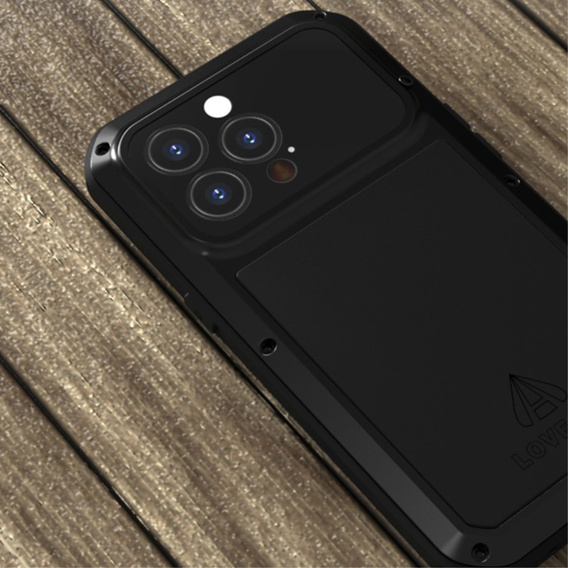 Love Mei Huse pentru iPhone 13 Pro, armored with glass, negru