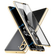 Husa pentru Samsung Galaxy S23, Magnetic Dual Glass, de aur