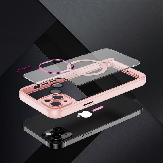 Husă pentru iPhone 15 Plus, ERBORD Impact Guard, MagSafe, roz