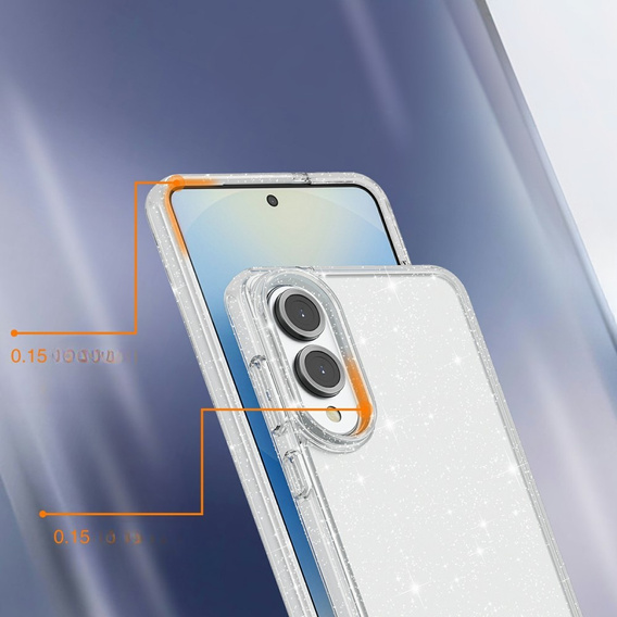 Huse pentru Samsung Galaxy S25 Edge, Glittery Powder, transparentă