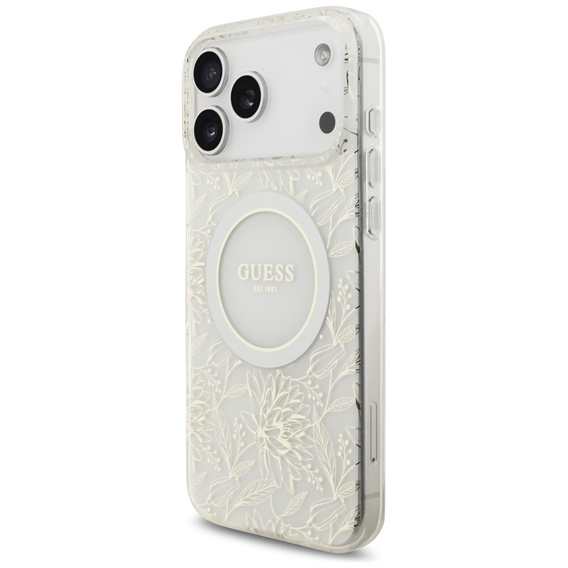 Husă cu curea IML Flowers Electroplated Allover With Beads, pentru MagSafe, cu curea pentru iPhone 17 Pro Max